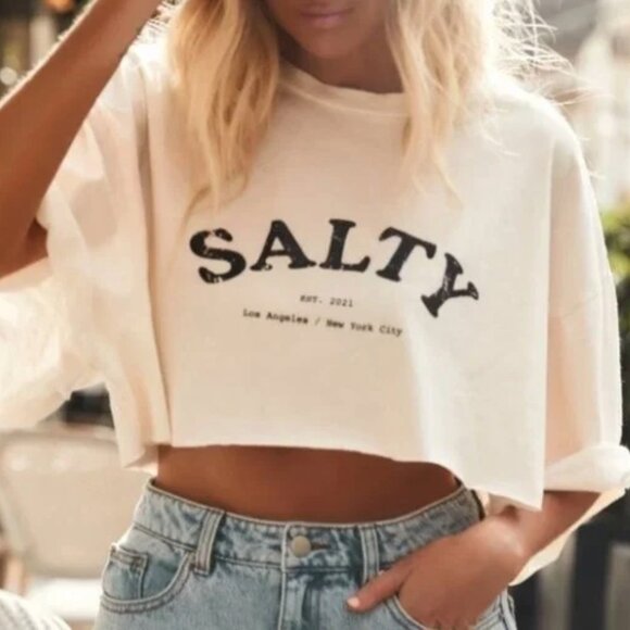 12th Tribe Salty Oversize Cropped T-Shirt SZ SM - Picture 1 of 8